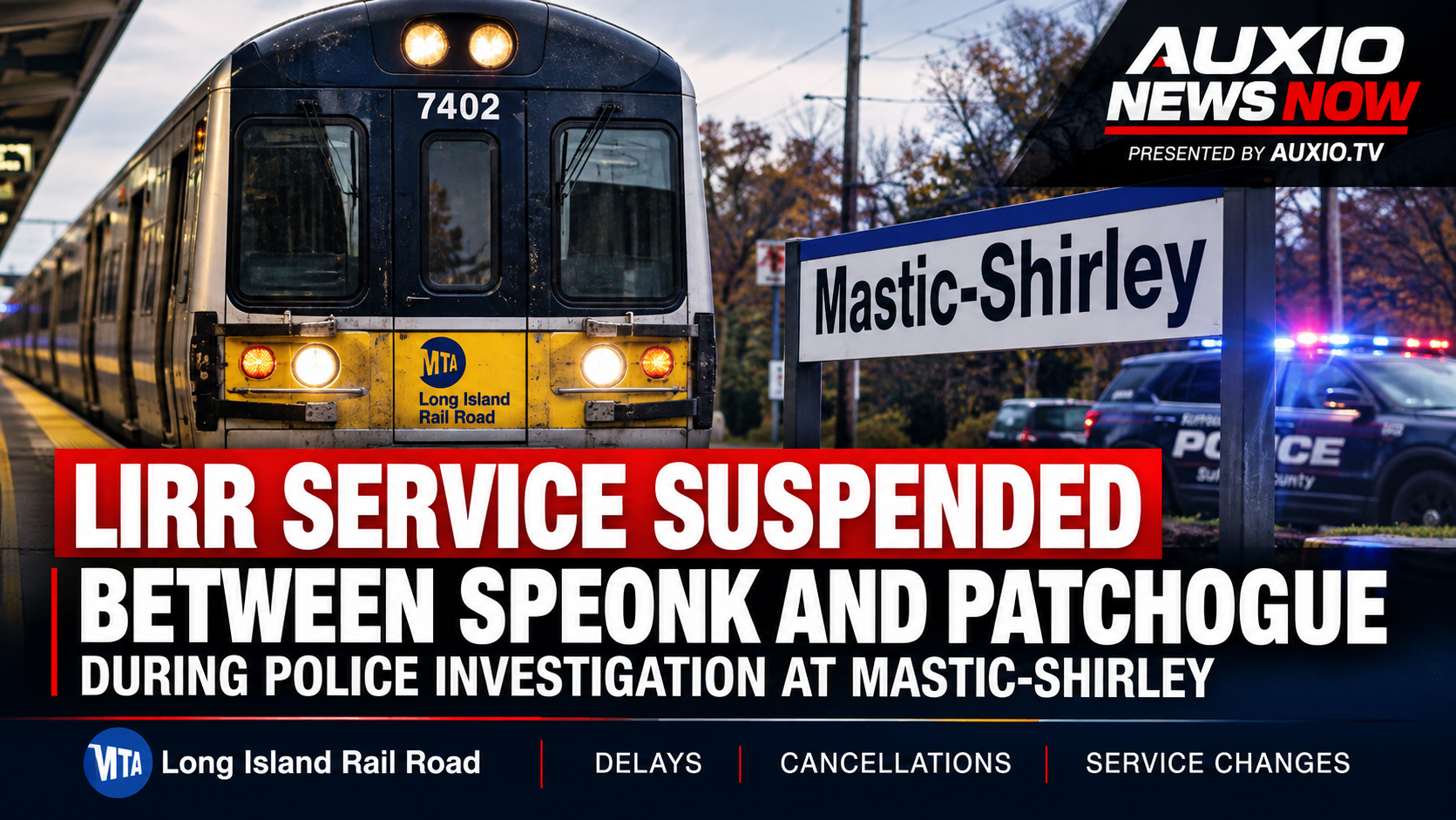 LIRR Service Suspended Between Speonk and Patchogue Following Reported Shooting On Train Near Bellport