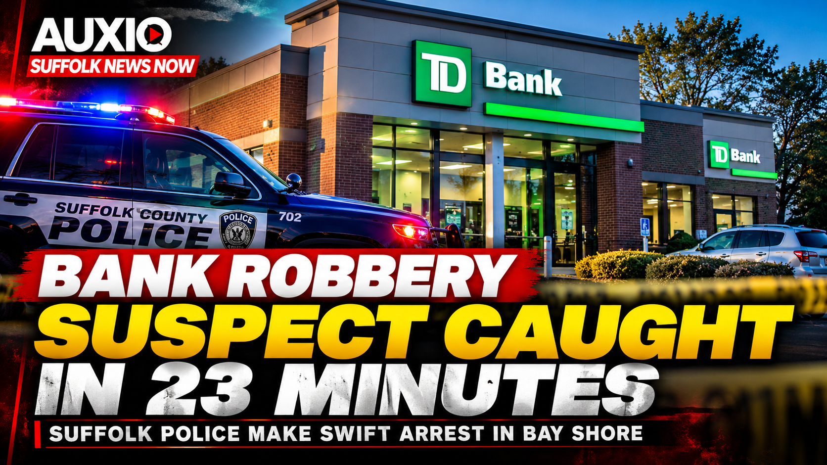 Suspect Arrested Minutes After Bay Shore Bank Robbery, Suffolk Police Say